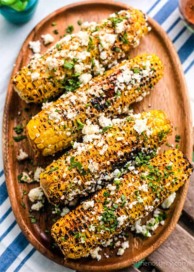 Memorial Day Barbecue Recipes: Elote Corn from The Noshery