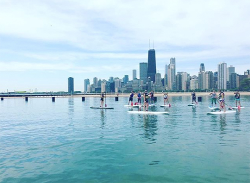 outdoor workout: stand-up paddleboarding