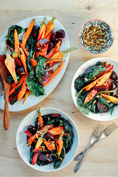 recipes that reduce food waste: Roasted Vegetable Salad from Brooklyn Supper