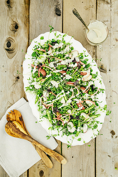 picnic food ideas: The First Mess’ Salad with All of the Peas + Creamy Dill Dressing