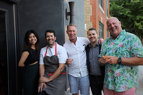 Party on the Patio With Kerry Wood: Leizl Basilio, Chef Chris Thompson, Scott Miner, Joe Farrer and Andy Weaver