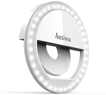dorm room essentials: Auxiwa Clip-On Selfie Ring Light, Amazon
