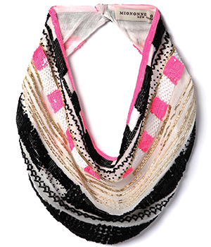 fashion trends: Mignonne Gavigan Kinsey Scarf Necklace in Pink