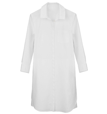 summer dresses: Cuyana Poplin Layered Shirtdress in White