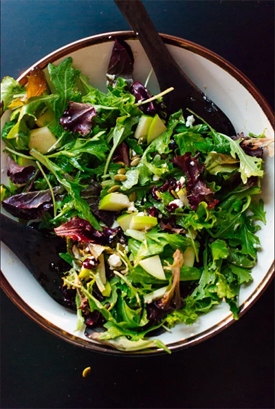 Apple Recipes: Favorite Green Salad With Apples, Cranberries and Pepitas from Cookie + Kate