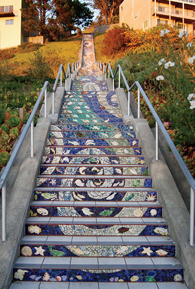 Mosaic Art: San Francisco, 16th Street Stairs 2