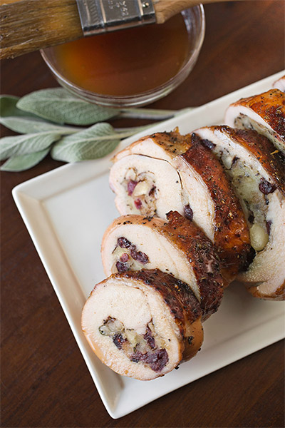 Thanksgiving turkey recipes: Roasted Turkey Breast Roulade from The Cozy Apron