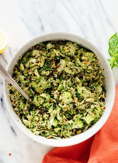 Vegetable Side Dishes for Thanksgiving: Quinoa Broccoli Slaw with Honey-Mustard Dressing from Cookie + Kate