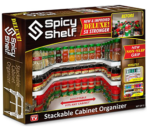 kitchen organization: Spicy Shelf™ Deluxe Stackable Shelf, $22, Bed Bath & Beyond