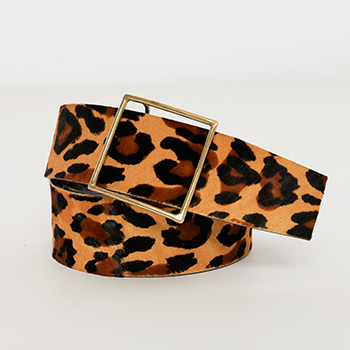 Mother's Day Gifts: Baby-Calf Hair Hide Belt with Architect Buckle, $375, KJ Design Love