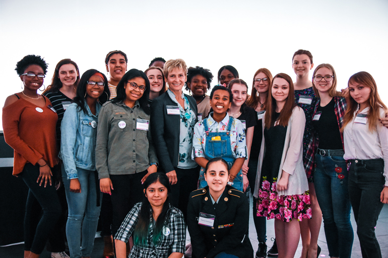 Peggy Whitson with Adler Planetarium Youth Leadership Council