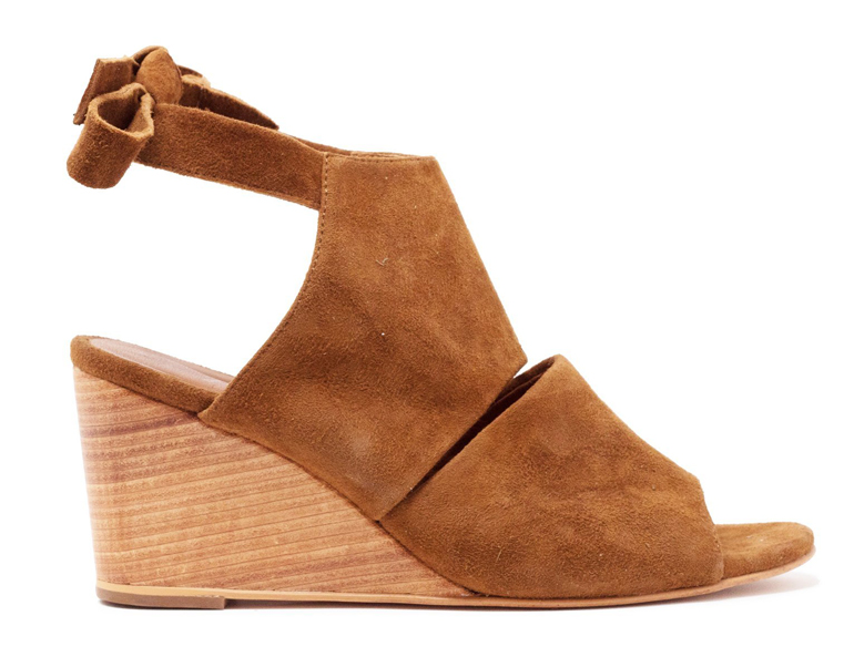 summer sandals: Able Estefani Wedge in Dark Brown Suede