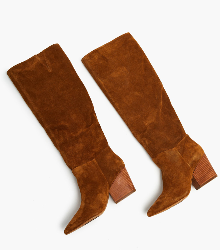Fall Boots: Able Rojas Tall Boot in Tobacco Suede