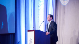 Harold E. Eisenberg Foundation Board President Peter Eisenberg on stage