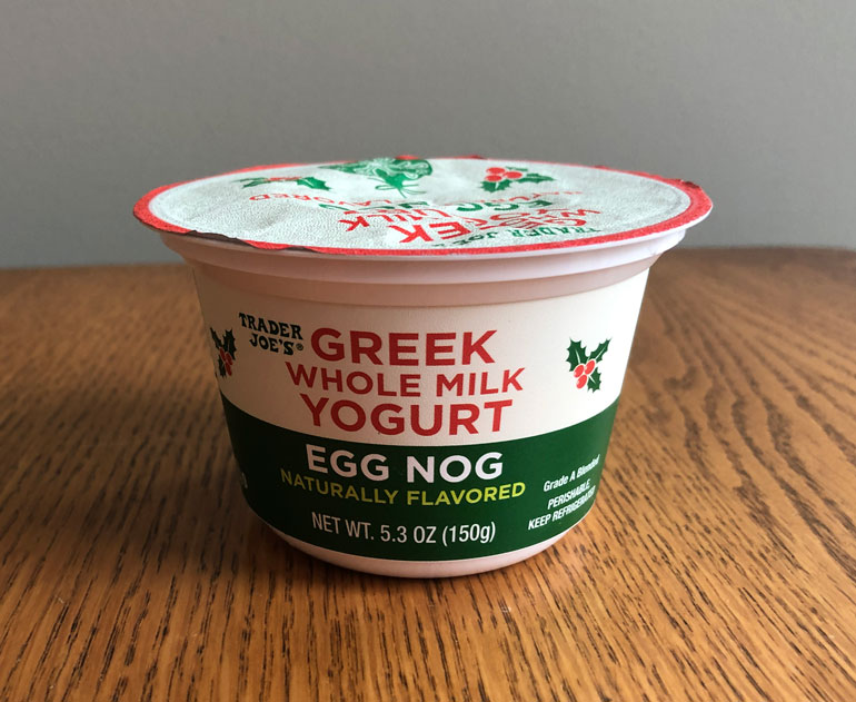 Trader Joe's Holiday Haul Greek Yogurt Egg Nog