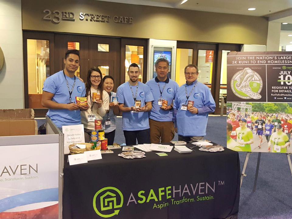A Safe Haven canned food drive at the Chicago Auto Show