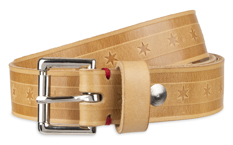 gift ideas: Limited Edition Casual Leather Belt With Chicago Flag Emboss from Damen + Hastings