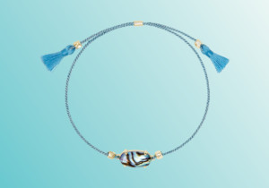 Kendra Scott Everlyne Blue Cord Friendship Bracelet Abalone Shell
