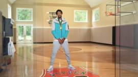 Scottie PIppen on his basketball court