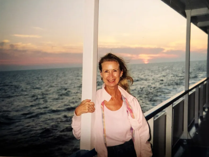 Pam on river cruise in Ukraine 