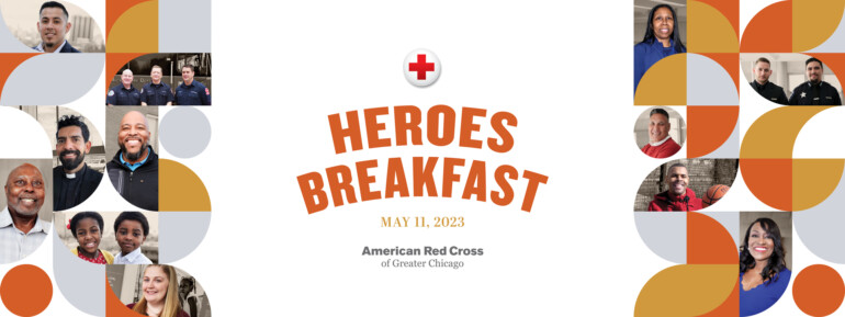 Heroes breakfast banner red cross