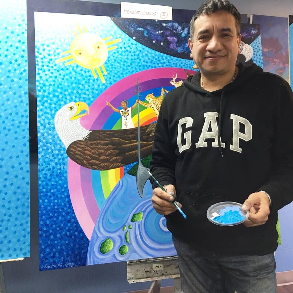 Ernesto Hernandez with Canal Alliance mural panel
