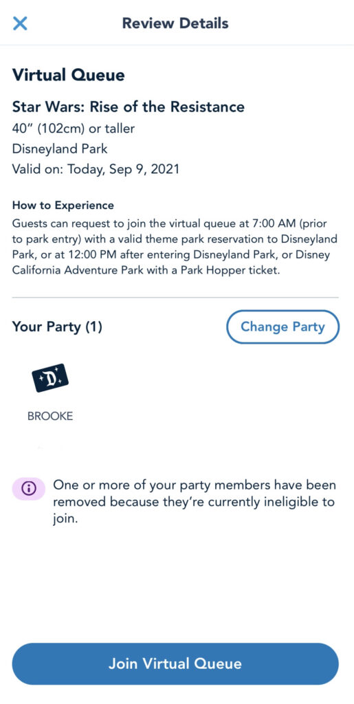 Star wars: Rise of the Resistance Join Virtual Queue