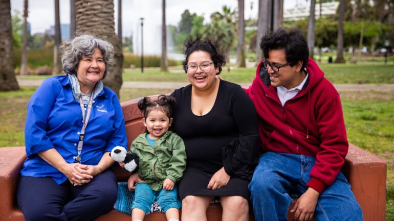 NFP nurse Christina, Valeria, mom Fernanda and dad Christopher