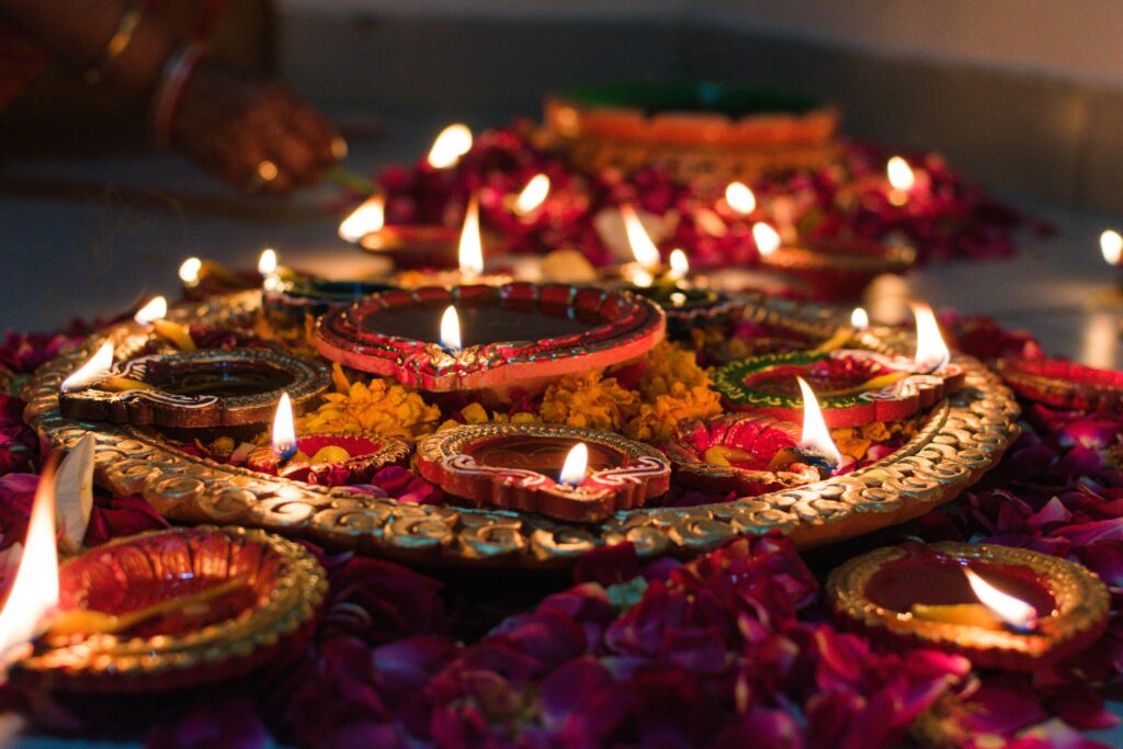Candles display, Hindu/India