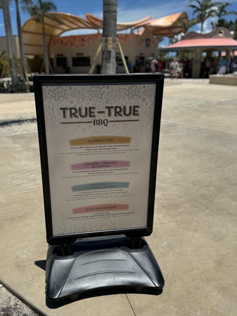 True-True BBQ sign at Lookout Cay