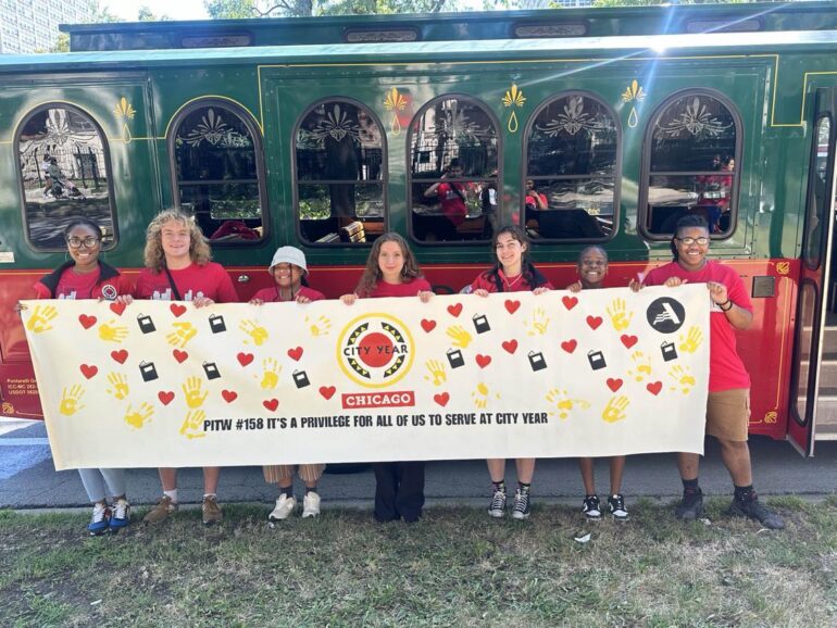 City Year Civic Engagement team at Bud Billiken Parade 2024.