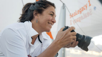 Cristina Mittermeier onboard the SeaLegacy 1, Photo by SeaLegacyC