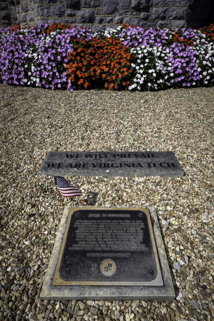 A plaque at the April 16 Memorial.