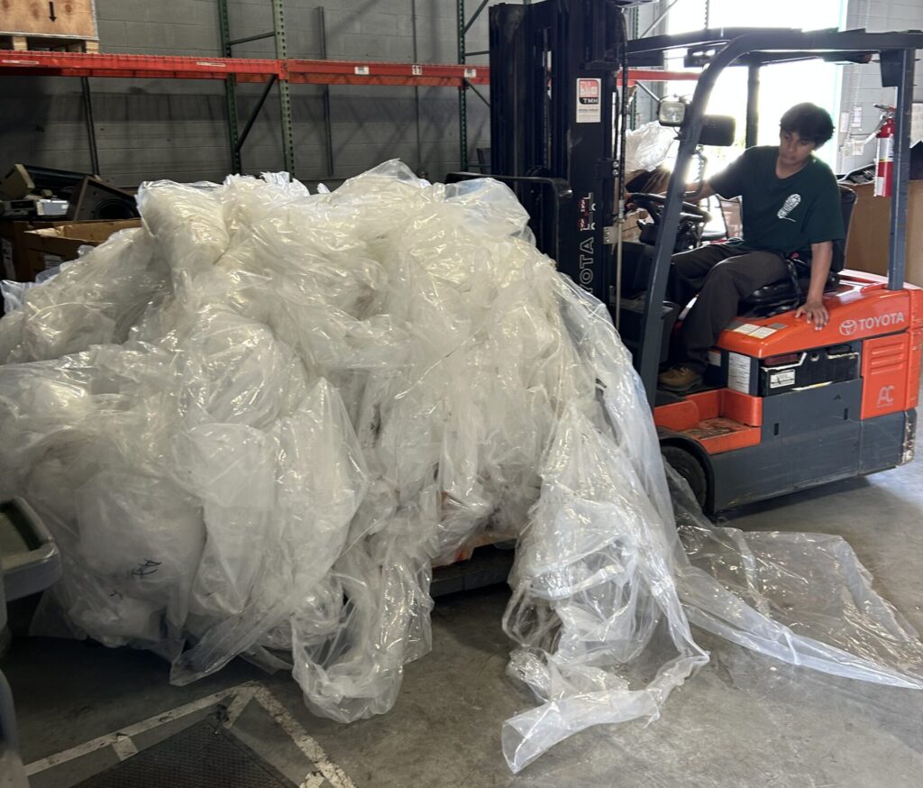 moving plastic wrap Conservation Corps North Bay