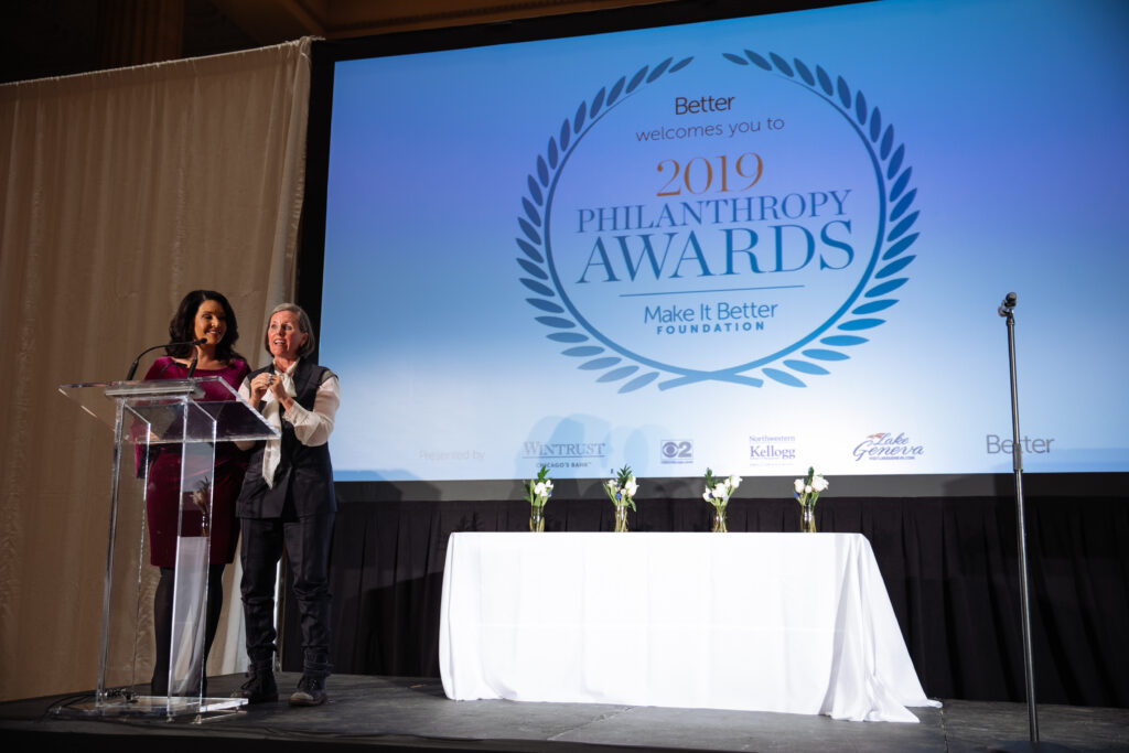 CBS News Chicago Anchor and Reporter Suzanne Le Mignot (left) and Make It Better Foundation Founder Susan B. Noyes (right). Photo by Jaclyn Simpson.