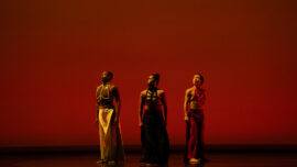 Bianca Melidor, Cyrie Topete, and Shota Miyoshi in Mathew Rushing's Beauty Chasers. Hubbard Street Dance
