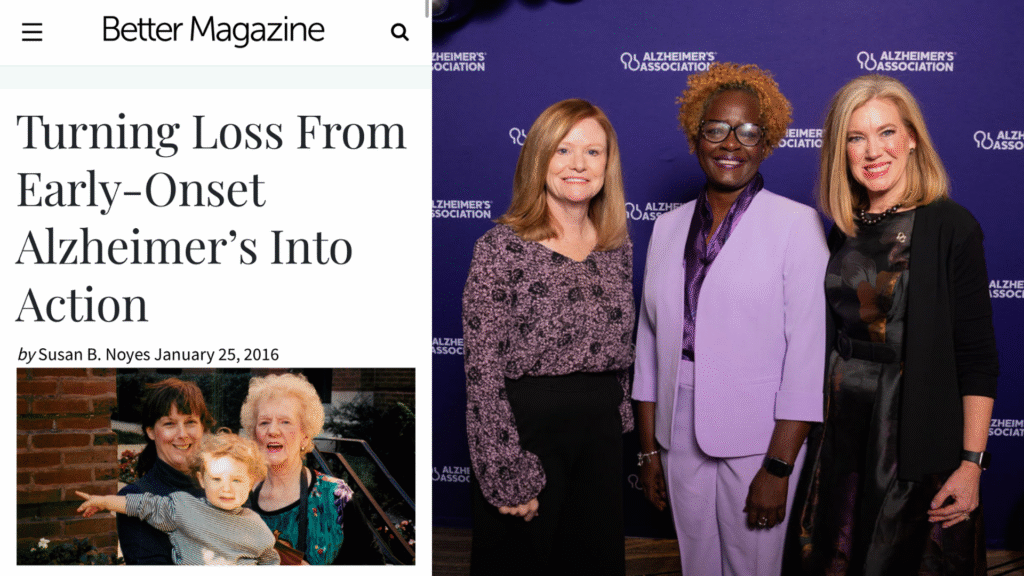 Professional Caregiver Award recipient Katie Fielmann, Alzheimer’s Association Illinois Chapter Executive Director Delia Jervier  and Champion Award recipient Aimee Nolan