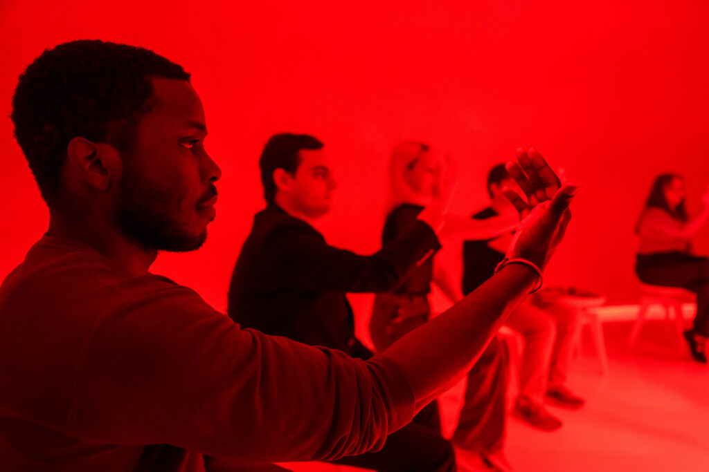 Chicago audience members experience Theater of Mind, David Byrne and Mala Gaonkar’s one-of-a-kind immersive theater experience, directed by Andrew Scoville, produced as part of Goodman Theatre’s Centennial 100th Anniversary season. Photos by Todd Rosenberg.