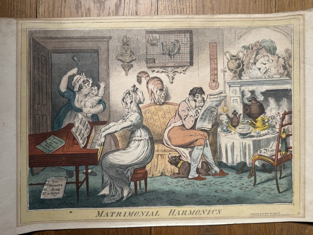 Matrimonial Harmonics, James Gillray, Published by Hannah Humphrey, circa 1805, Loaned by the O’Brien Foundation