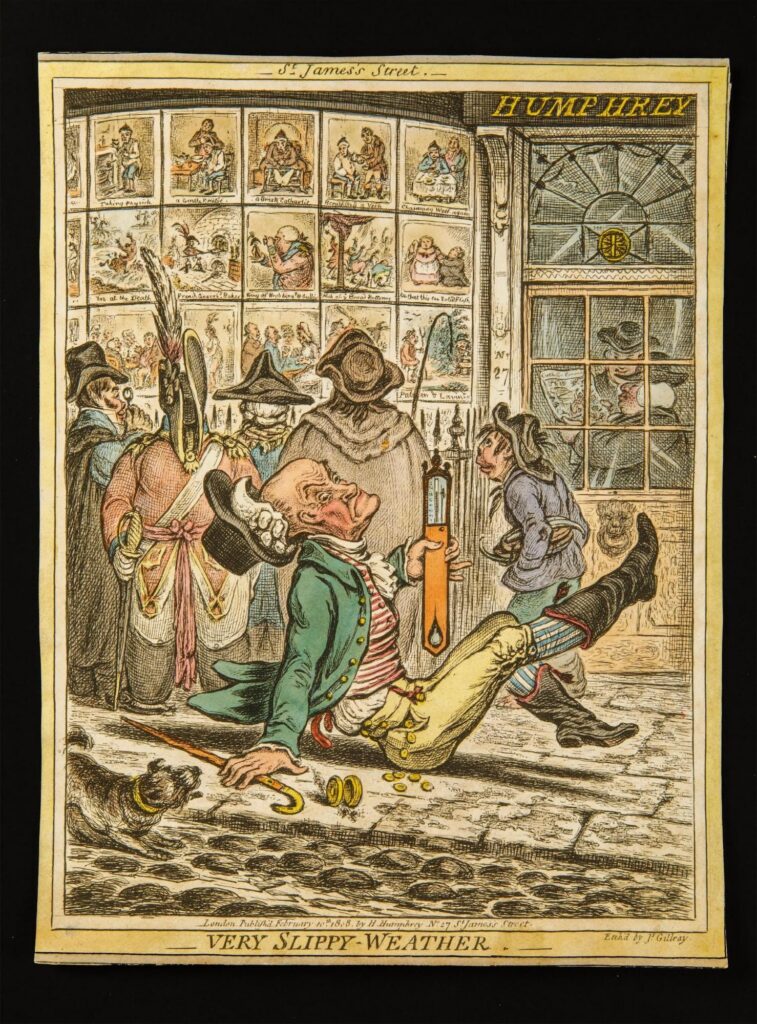 Very Slippy Weather, James Gillray