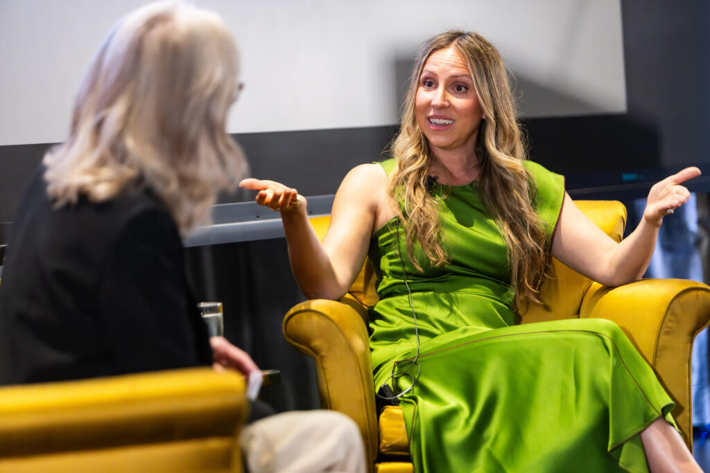 Therapist and author Vienna Pharaon joined The Family Institute at Northwestern University for a conversation with the Institute's Chief Clinical Officer Nancy Burgoyne. Photo courtesy of The Family Institute.