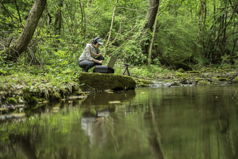 Sustainability practices-noninvasive recording of environmental sounds. AI-driven field-based studies using ecoacoustic approaches to effectively survey biodiversity in terrestrial and marine ecosystems and restorative environments.